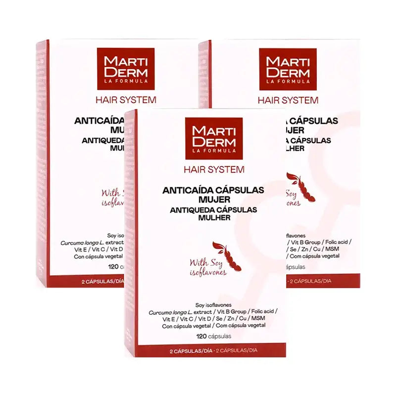 Hair System cápsulas Anticaída Mujer, Pack 3 x 120 unidades