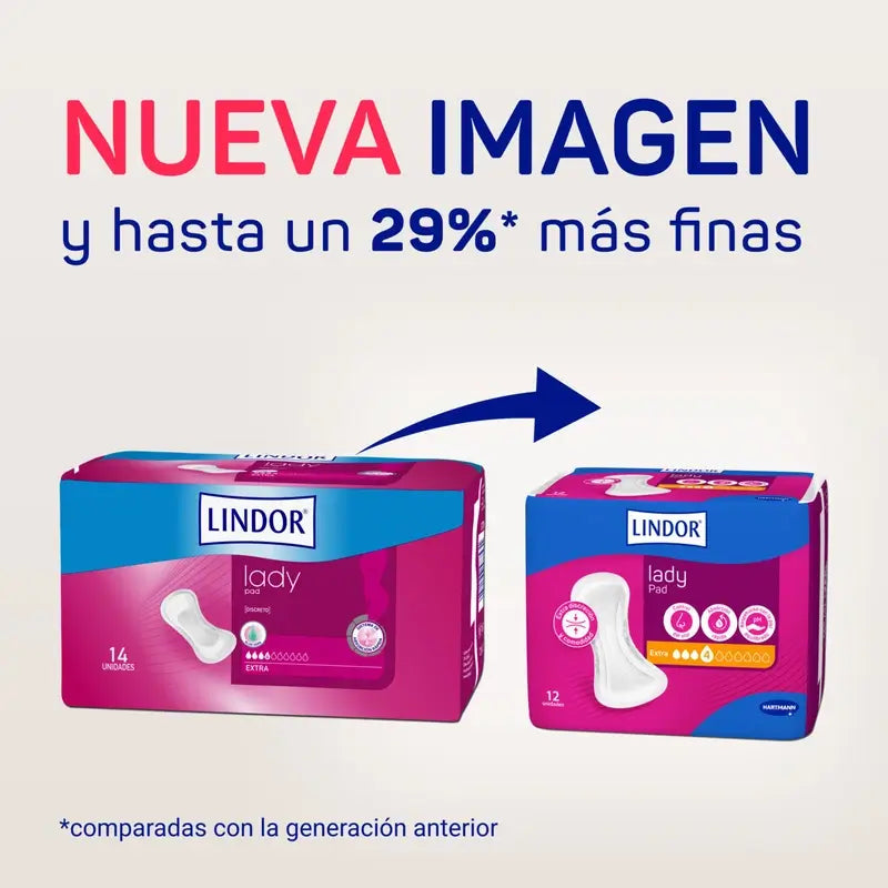 Lindor Lady Pad Extra 4 Drops