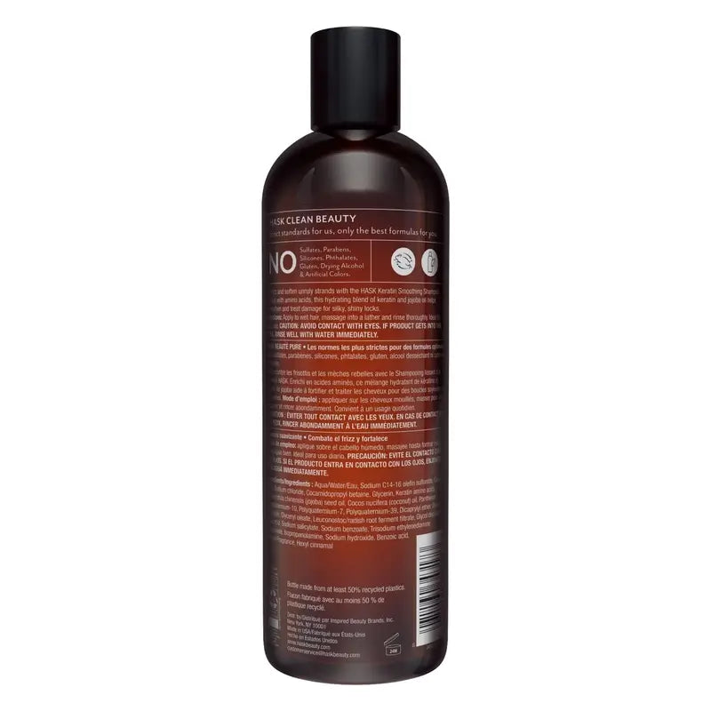 Hask Champú Suave Y Liso Keratin Protein , 355 ml