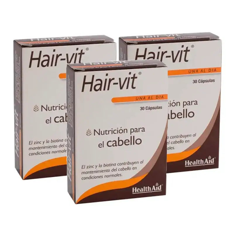 Health Aid Hair Vit, Pack 3 x 30 comprimidos