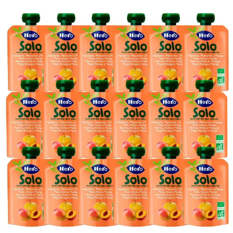Compra HERO BABY PACK BOLSITA MANZANA MELOCOTÓN MANGO ECO, 18 X 100 GR ...