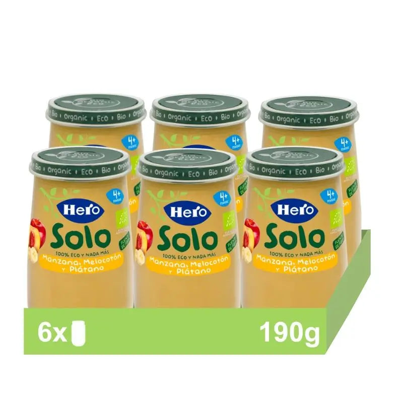 Compra Hero Baby Pack Tarrito Eco Solo Manzana, Melocotón Y Plátano, 6 ...
