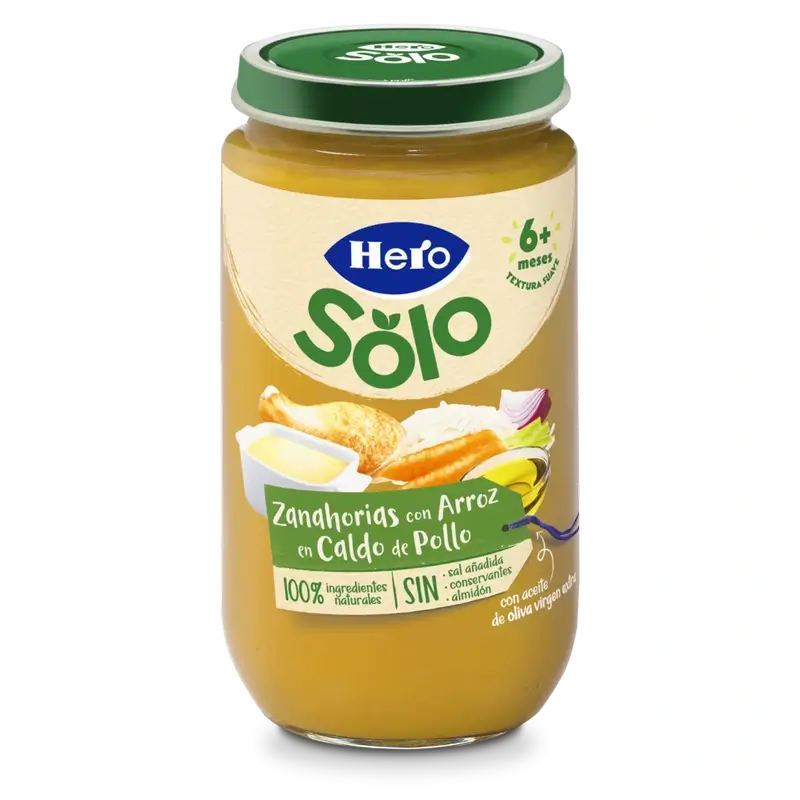 Hero Baby Pack Tarrito Zanahoria Arroz Caldito Pollo, 12 X 235 Gr