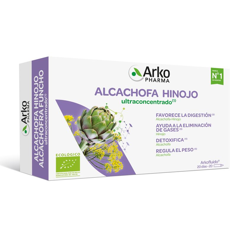 Arkofluido Alcachofa - Hinojo Ultraconcentrado 20 Ampollas - Arkopharma