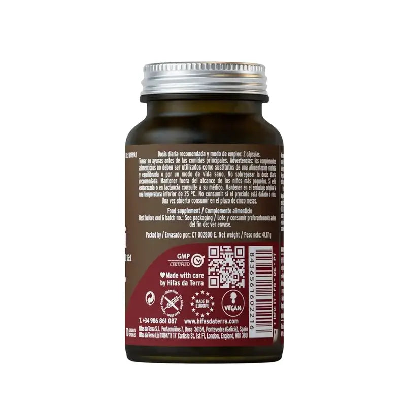 Hifas Da T Mico-Five Rei Extracto De Reishi Bote Cristal , 70 cápsulas