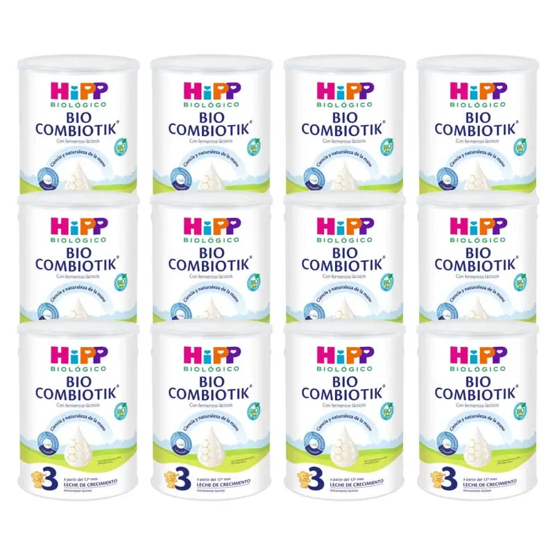 Hipp Combiotik 3, Leche de Crecimiento, Pack 12 x 800 gr