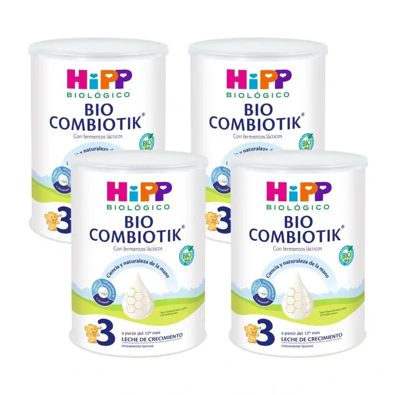 Hipp Combiotik 3, Leche de Crecimiento, Pack 4 x 800 gr