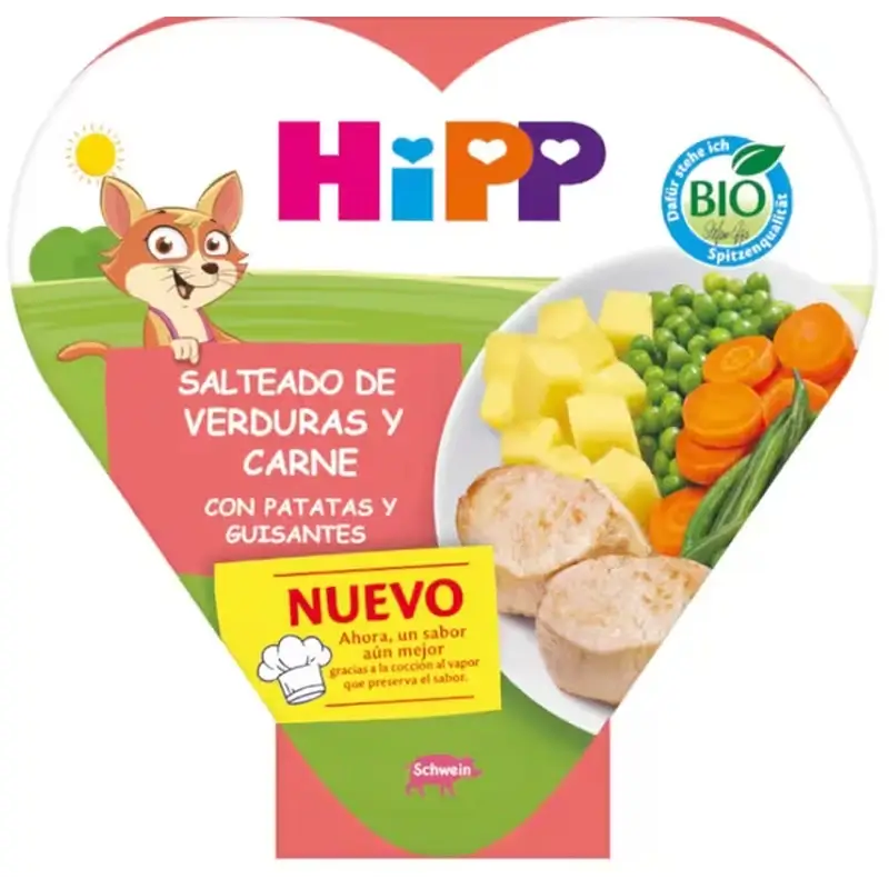 Hipp Bio Salteado De Verduras,Carne,Patatas Y Guisantes, 250 G