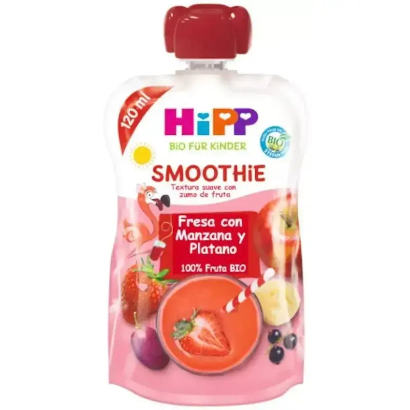 Hipp Smoothie De Fresa Con Manzana Y Plátano Bio, 120 ml