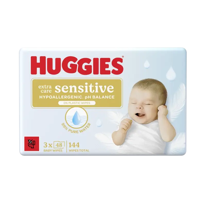 Huggies Extra Care Sensitive Toallitas , 144 unidades