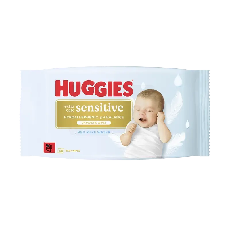 Huggies Extra Care Sensitive Toallitas , 48 unidades