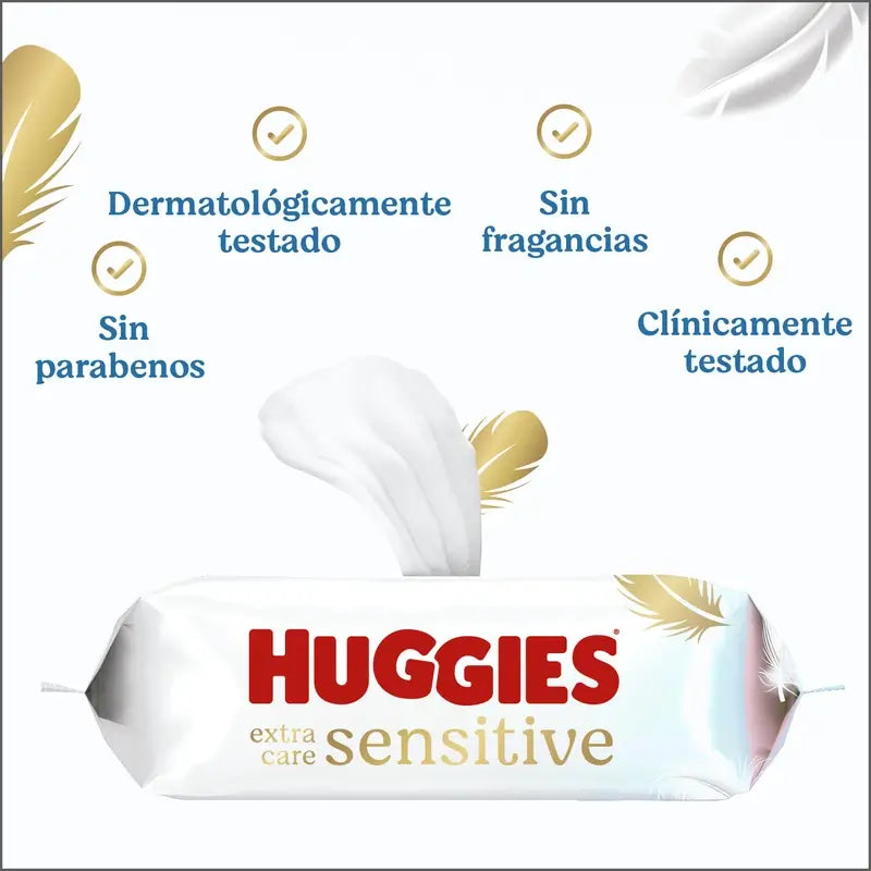 Huggies Extra Care Sensitive Toallitas , 48 unidades
