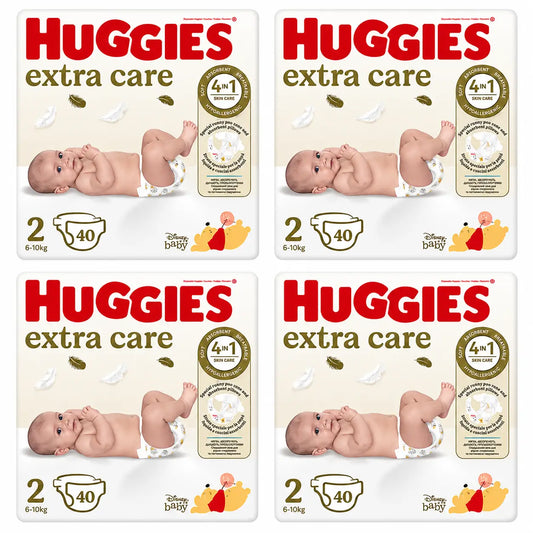 Huggies Extra Care Talla 3 (6-10 Kg) Pañal Para Bebé Disney, 40 unidades, pack 4