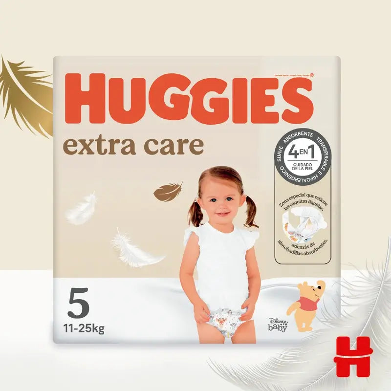 Huggies Extra Care Talla 5 (12-25 Kg) Pañal Para Bebé Disney, 28 unidades
