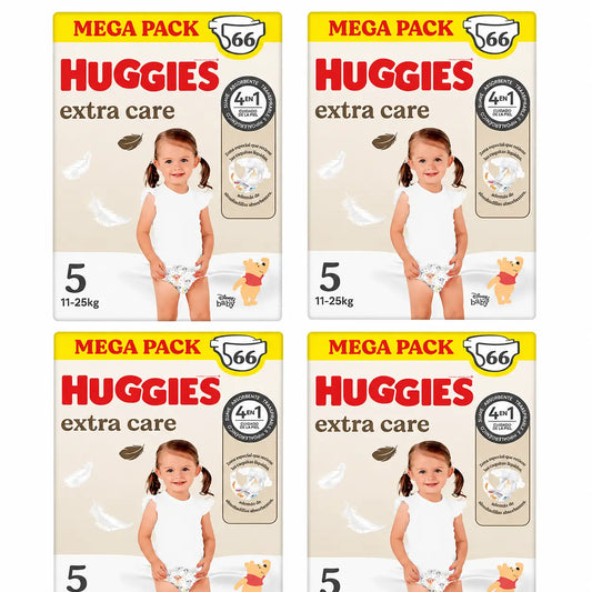 Huggies Extra Care Talla 5 (11-25 Kg) Pañal Para Bebé Disney , 66 unidades, pack 4