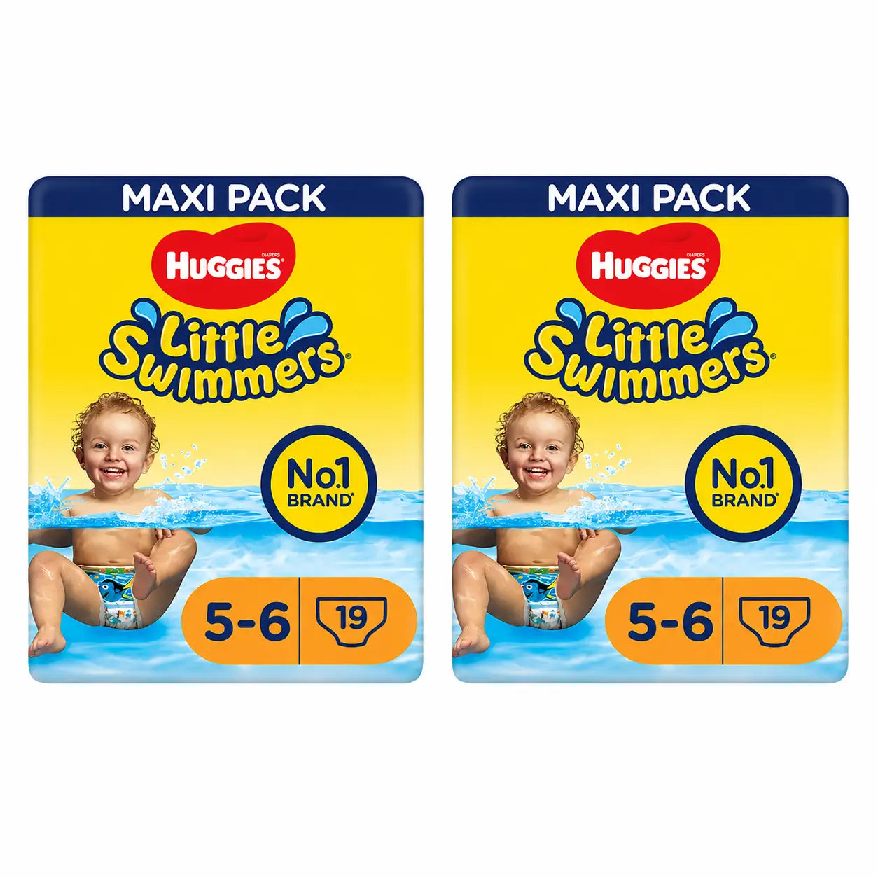 Huggies Little Swimmers Talla 5-6 Pañales Bañadores , 19 unidades, pack 2