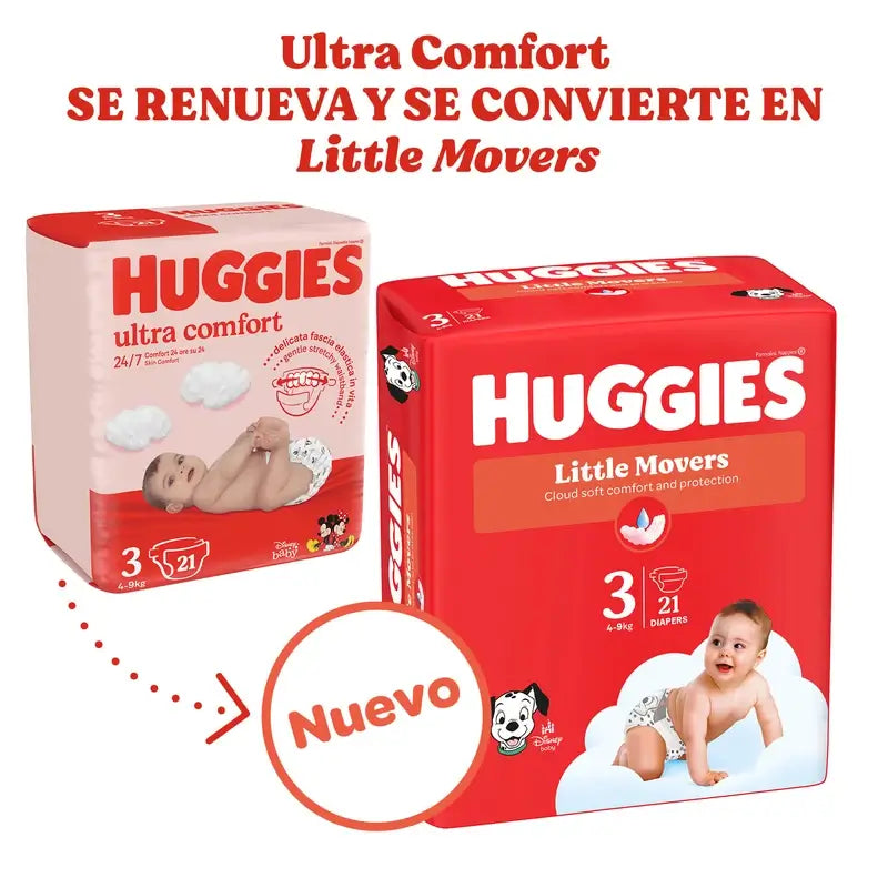 Huggies Little Movers Talla 5 (11-25Kg) Pañal Para Bebé Disney , 126 Unidades