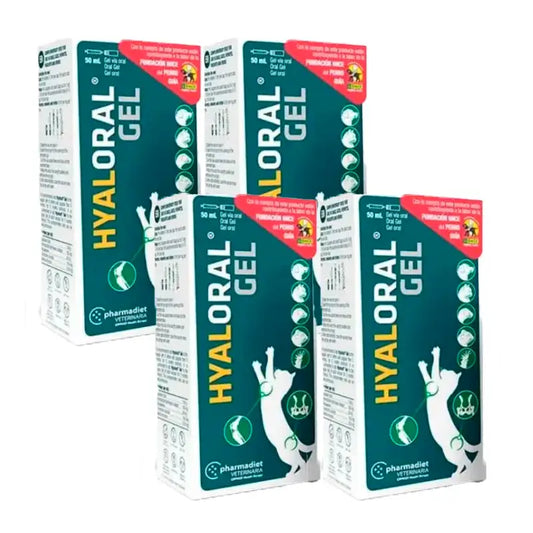Hyaloral Gel Cachorros Gatos, Pack 4 x 50 ml