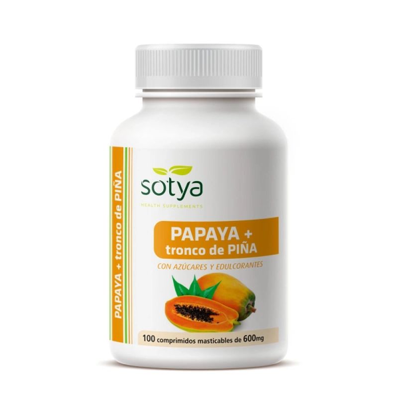 Sotya Papaya + Tronco De Piña 600 Mg, 100 Comprimidos