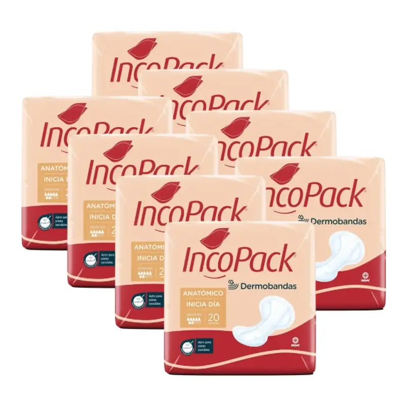 Incopack Inicia Anatómico Día , Pack 2, 160 Unidades.