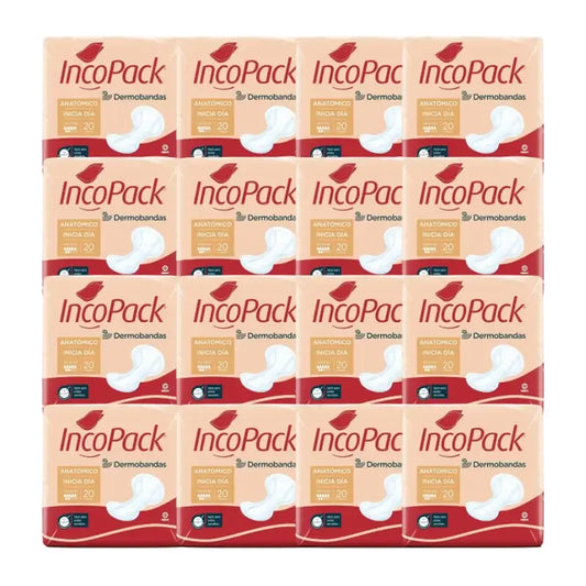Incopack Inicia Anatómico Día , Pack 4, 320 Unidades