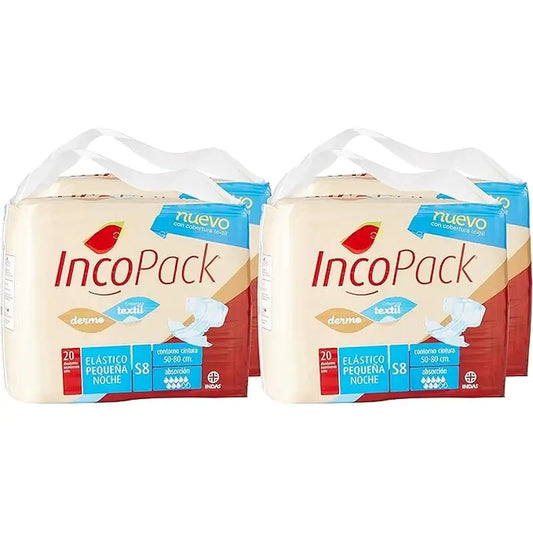 Incopack Absorbente Elástico Noche Talla Pequeña , 80 unidades