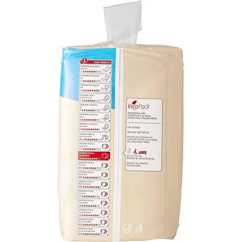 Incopack Absorbente Elástico Noche Talla Pequeña , 80 unidades