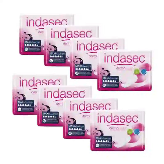 Indasec Dermoseda Compresa Incontinencia Maxi Good Night , 8X12 Unidades