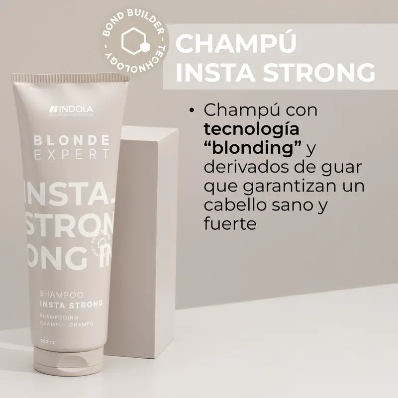 Indola Champú Instastrong Para Rubios Profesional, 250 Ml