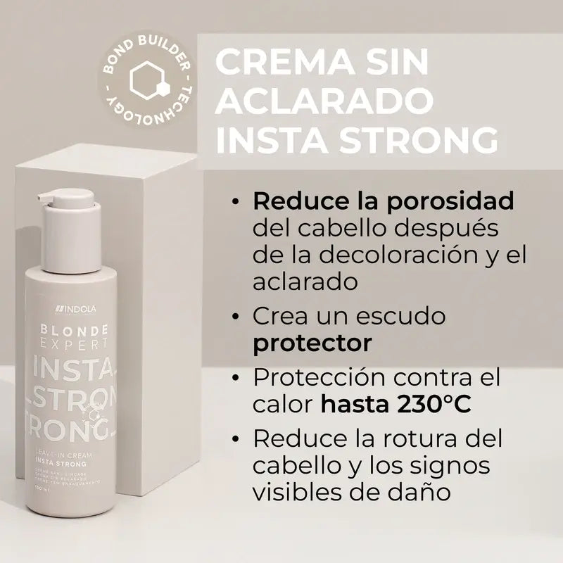Indola Crema Sin Aclarado Insta Strong Para Rubios Profesionales, 145 Ml