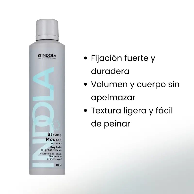 Indola Espuma De Fijación Fuerte Profesional , 200 Ml