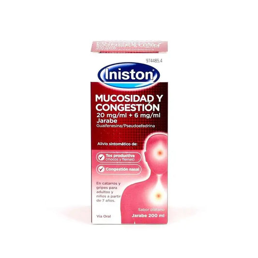 Iniston Mucosidad y Congestion 20 Mg/ ml + 6 Mg/ ml Jarabe, 200 ml