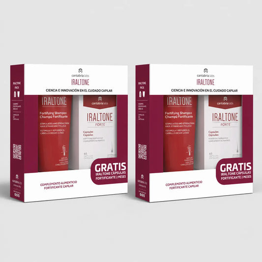 Iraltone Forte Cápsulas + Champú Fortificante Minitalla 75 Ml Regalo Pack 2