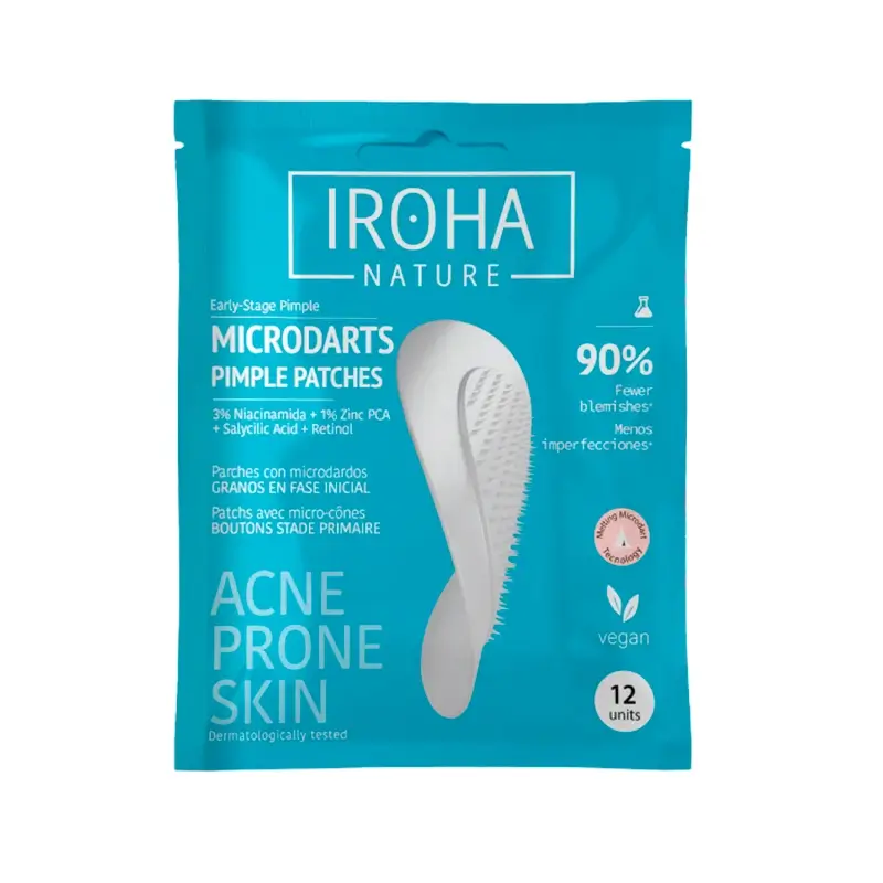 Iroha Nature Acne Prone Skin Parches Granos Microdardos, 12 unidades