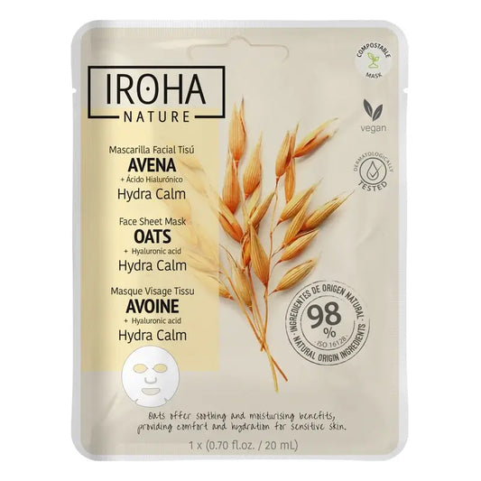 Iroha Nature Natural Extracts Mascarilla Hidratante Calmante Con Avena , 20 ml