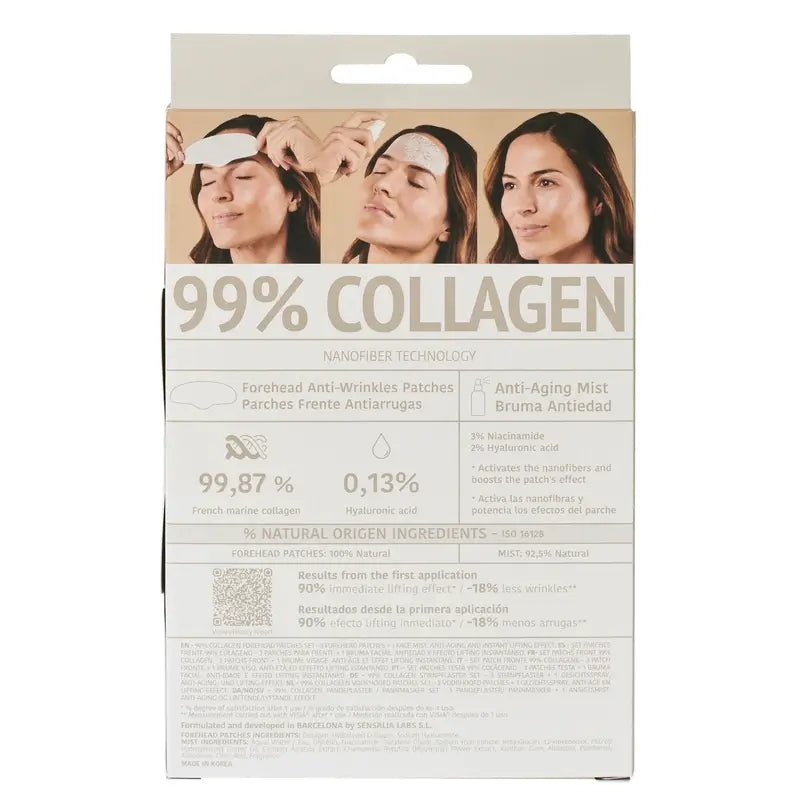 Iroha Nature Parches Frente 99% Colágeno (3 Uds + 1 Bruma) , 3 pares
