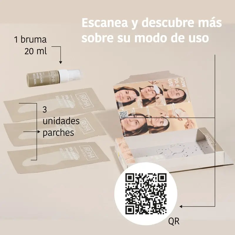 Iroha Nature Parches Frente 99% Colágeno (3 Uds + 1 Bruma) , 3 pares