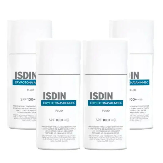 Isdin Fotoprotector Eryfotona AK-NMSC Fluid SPF 100+, Pack 4 x 50 Ml