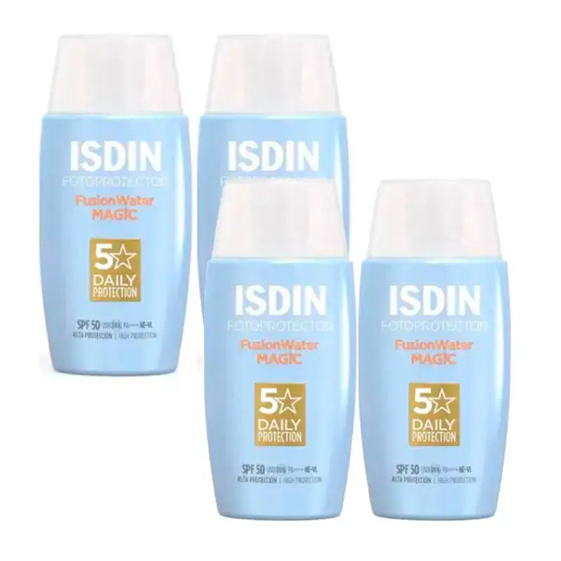Isdin Fotoprotector Fusion Water Magic Fotoprotector SPF 50, Pack 4 x 50 Ml