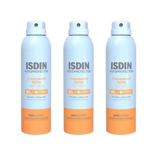 Isdin Transparent Spray Wet Skin Spf50, 3X250 Ml