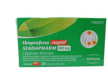 Stadapharm Ibuprofeno Rapid 400 mg, 20 Cápsulas