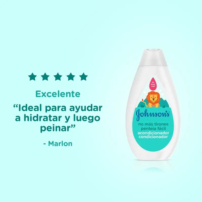Johnson's Baby Acondicionador Desenredante, Cabello Largo o Rizado, Sin Lágrimas, Hipoalergénico, 500 ml