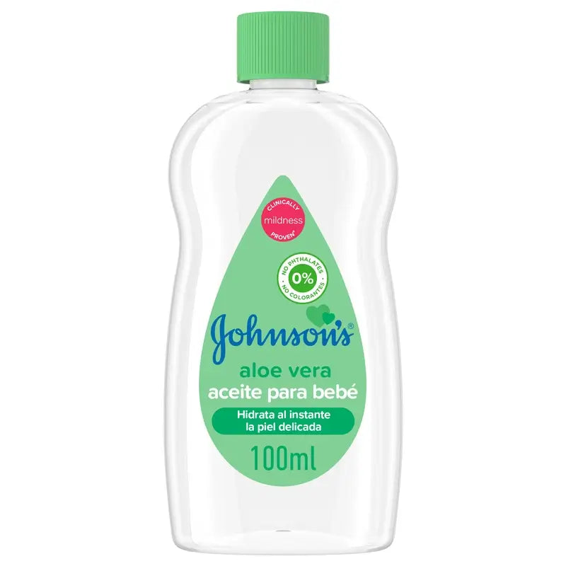 Johnson'S Baby Aloe Vera Aceite, Hidrata y Nutre Al Instante, 100 ml