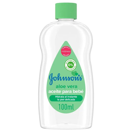Johnson'S Baby Aloe Vera Aceite, Hidrata y Nutre Al Instante, 100 ml