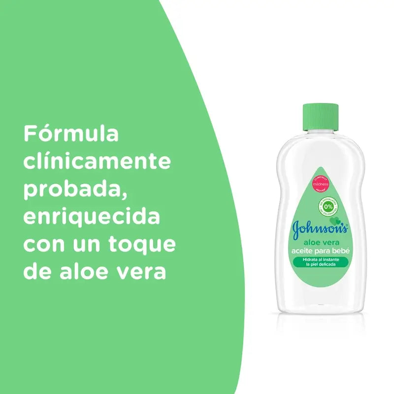 Johnson'S Baby Aloe Vera Aceite, Hidrata y Nutre Al Instante, 100 ml