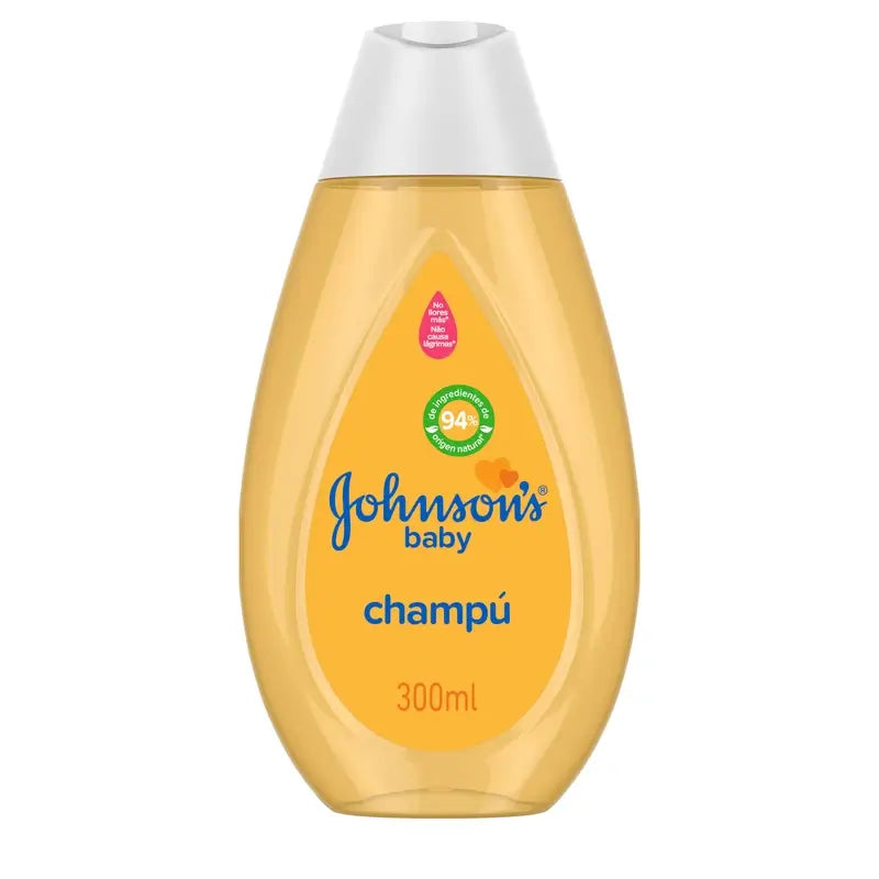 Johnson's Baby Champú Clásico Gold, Pelo Suave, Brillante y Saludable, Para Toda la Familia, de Uso Diario, 300 ml