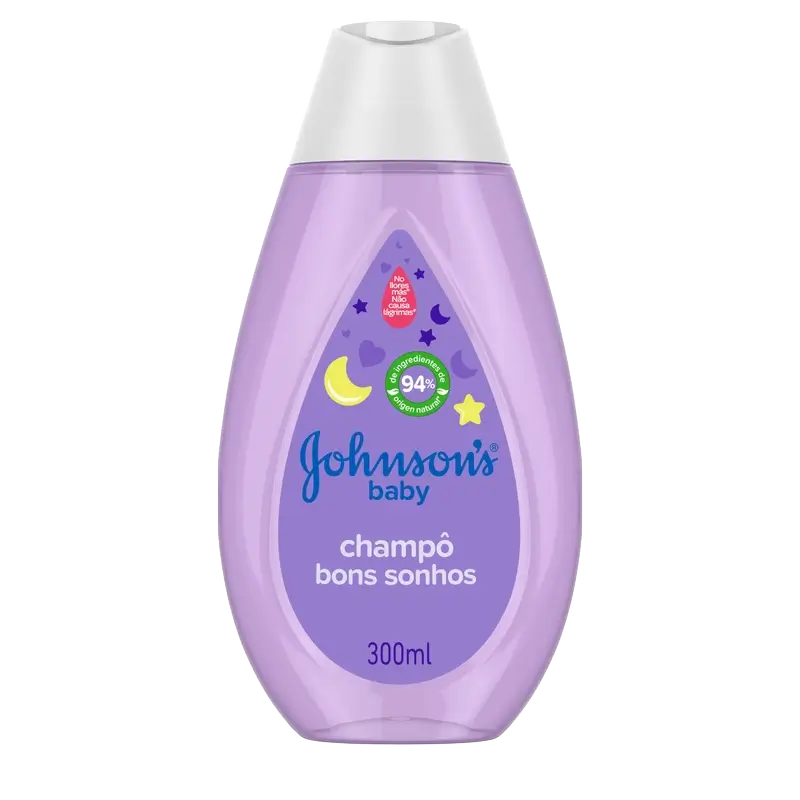 Johnson'S Baby Dulces Sueños, Champú con Esencias Relajantes Naturalcalm, Lavanda y Manzanilla, 300 ml