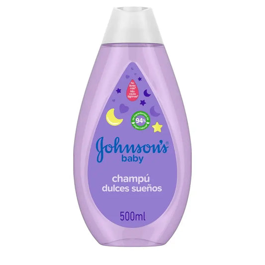 Johnson'S Baby Dulces Sueños, Champú con Esencias Relajantes Naturalcalm, Lavanda y Manzanilla, 500 ml