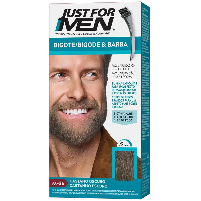 Just For Men Bigote y Barba Castaño Oscuro