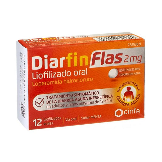 Diarfin Flas 2 mg, 12 Comprimidos Liofilizados Orales